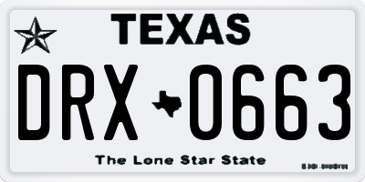 TX license plate DRX0663