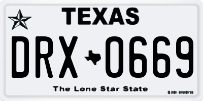TX license plate DRX0669