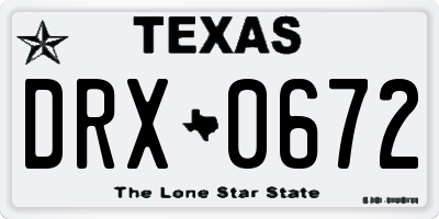 TX license plate DRX0672