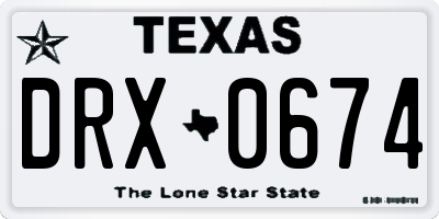 TX license plate DRX0674
