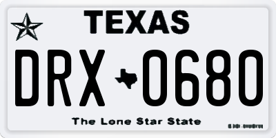 TX license plate DRX0680