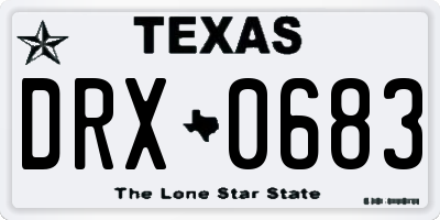 TX license plate DRX0683