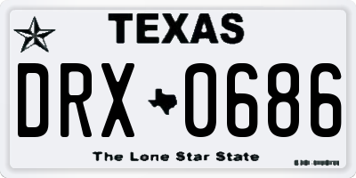 TX license plate DRX0686