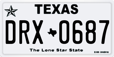 TX license plate DRX0687