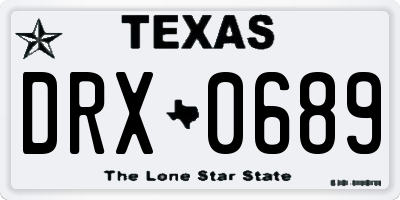 TX license plate DRX0689