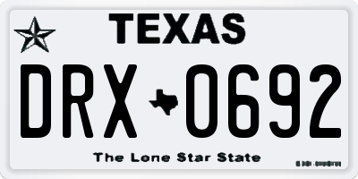 TX license plate DRX0692
