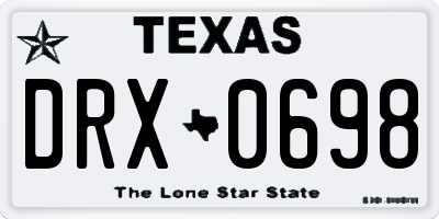 TX license plate DRX0698