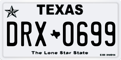 TX license plate DRX0699
