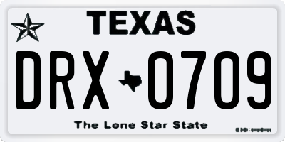 TX license plate DRX0709