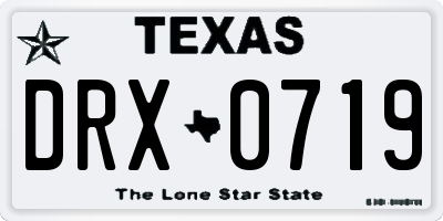 TX license plate DRX0719
