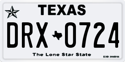 TX license plate DRX0724