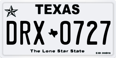 TX license plate DRX0727