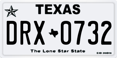 TX license plate DRX0732