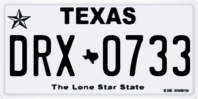 TX license plate DRX0733