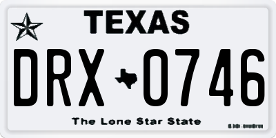 TX license plate DRX0746