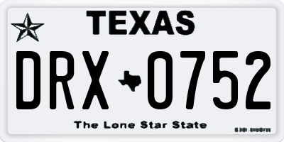 TX license plate DRX0752
