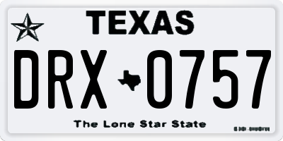 TX license plate DRX0757