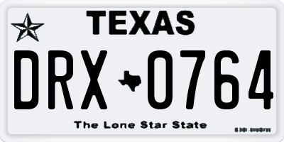 TX license plate DRX0764