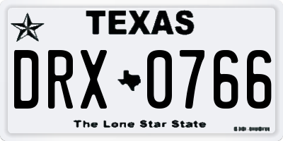 TX license plate DRX0766