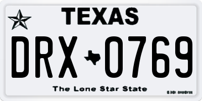 TX license plate DRX0769