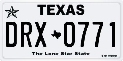 TX license plate DRX0771