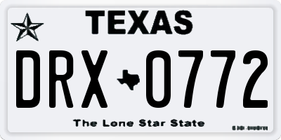 TX license plate DRX0772