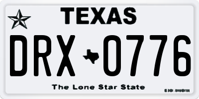 TX license plate DRX0776
