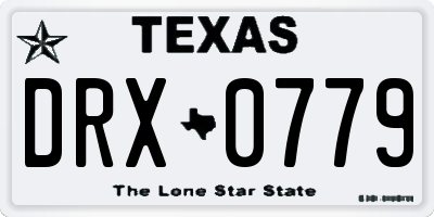 TX license plate DRX0779
