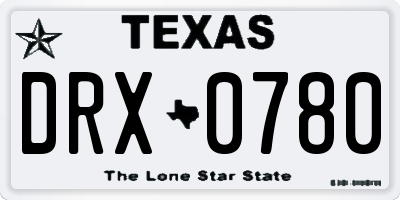 TX license plate DRX0780