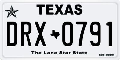 TX license plate DRX0791