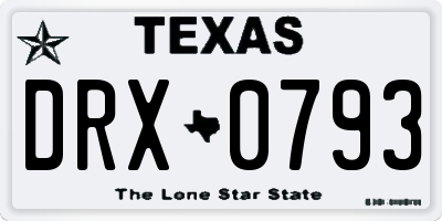 TX license plate DRX0793
