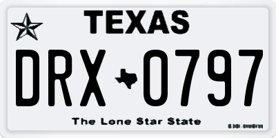 TX license plate DRX0797