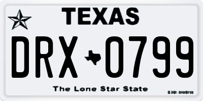 TX license plate DRX0799