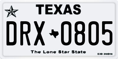 TX license plate DRX0805