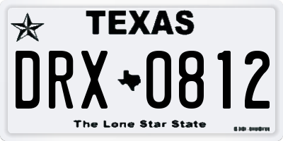 TX license plate DRX0812