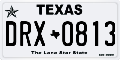 TX license plate DRX0813