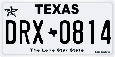 TX license plate DRX0814