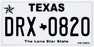 TX license plate DRX0820