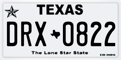TX license plate DRX0822