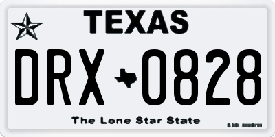 TX license plate DRX0828