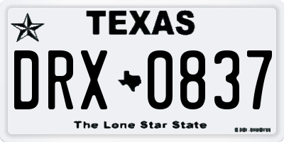 TX license plate DRX0837