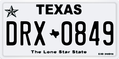 TX license plate DRX0849