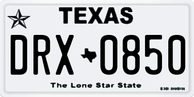 TX license plate DRX0850