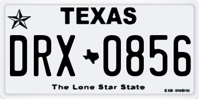 TX license plate DRX0856
