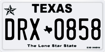 TX license plate DRX0858