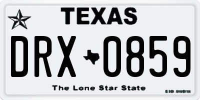TX license plate DRX0859