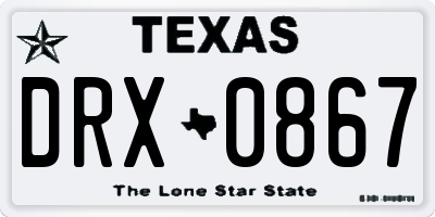 TX license plate DRX0867