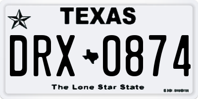 TX license plate DRX0874