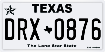 TX license plate DRX0876