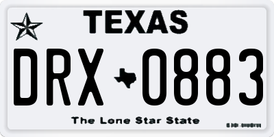 TX license plate DRX0883